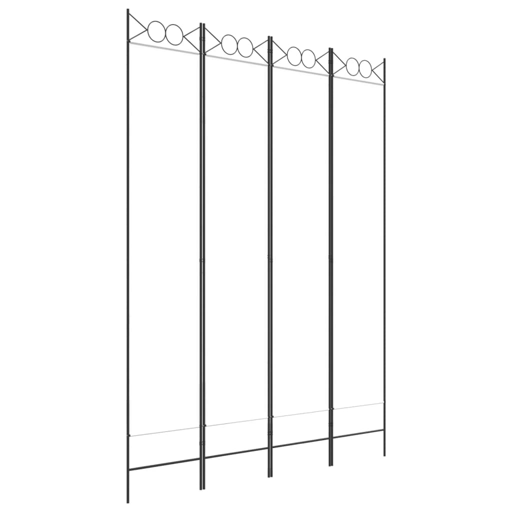 Berkfield 4-Panel Room Divider White 160x220 cm Fabric
