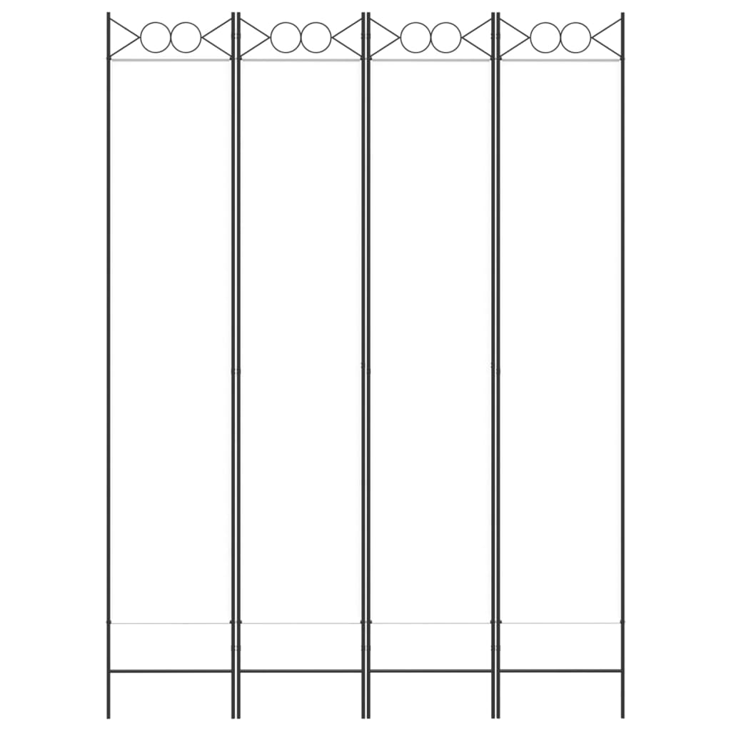 Berkfield 4-Panel Room Divider White 160x220 cm Fabric