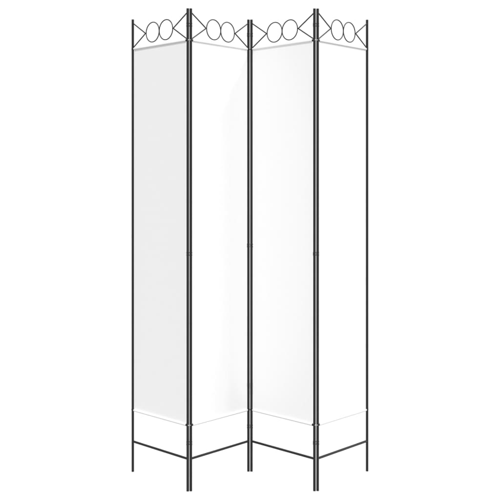 Berkfield 4-Panel Room Divider White 160x220 cm Fabric