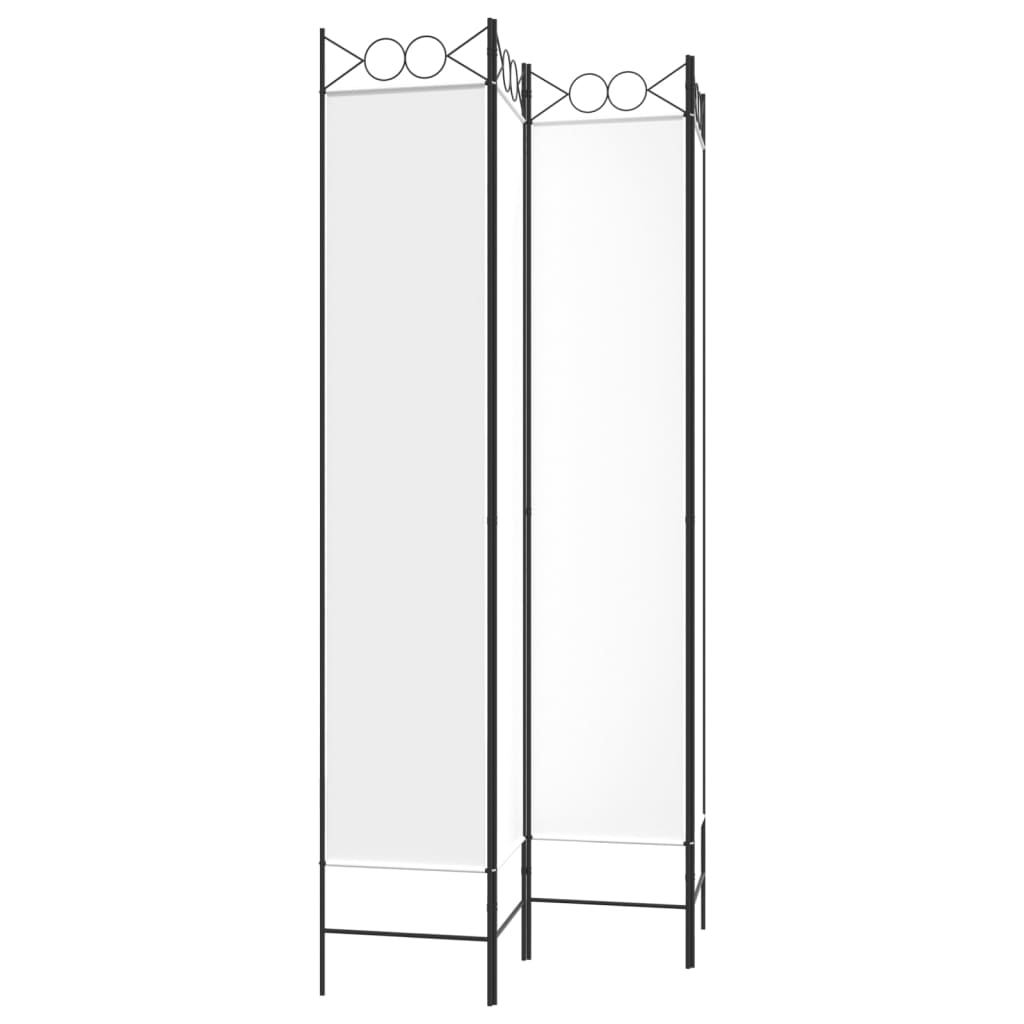 Berkfield 4-Panel Room Divider White 160x220 cm Fabric
