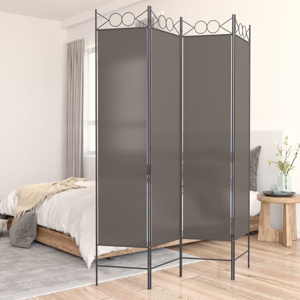 Berkfield 4-Panel Room Divider Anthracite 160x220 cm Fabric