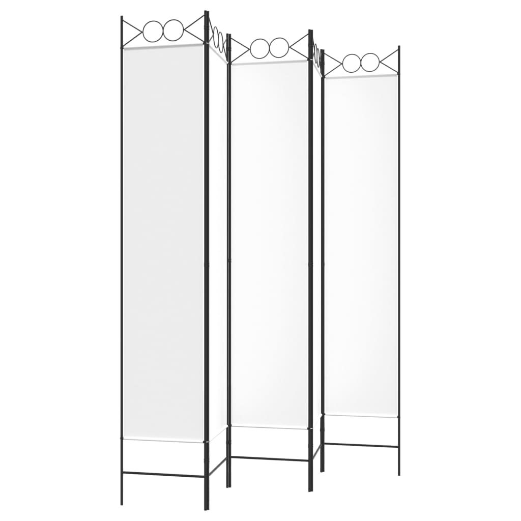 Berkfield 5-Panel Room Divider White 200x220 cm Fabric