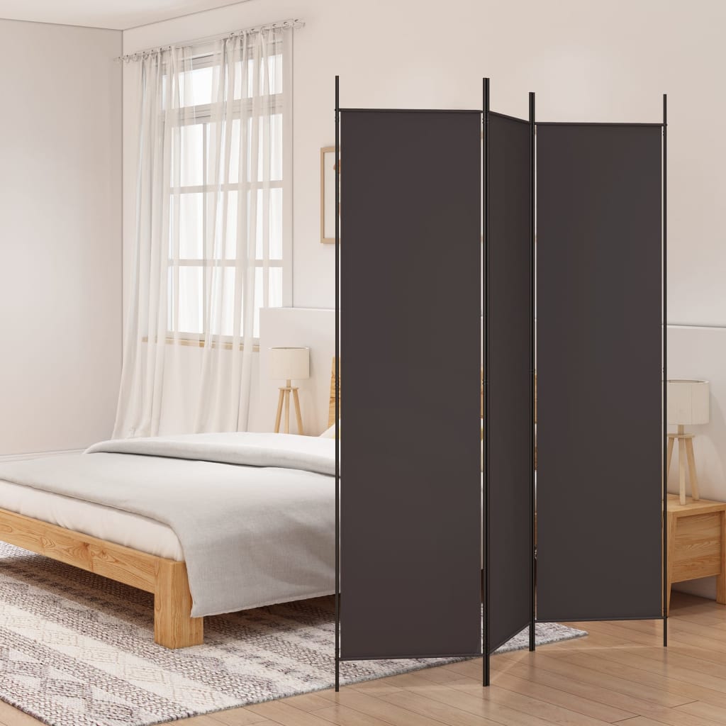 Berkfield 3-Panel Room Divider Brown 150x200 cm Fabric