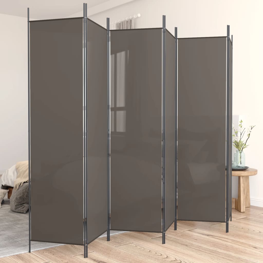 Berkfield 6-Panel Room Divider Anthracite 300x200 cm Fabric