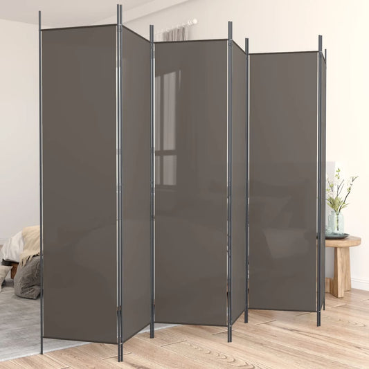 Berkfield 6-Panel Room Divider Anthracite 300x200 cm Fabric
