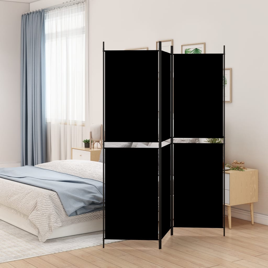 Berkfield 3-Panel Room Divider Black 150x200 cm Fabric