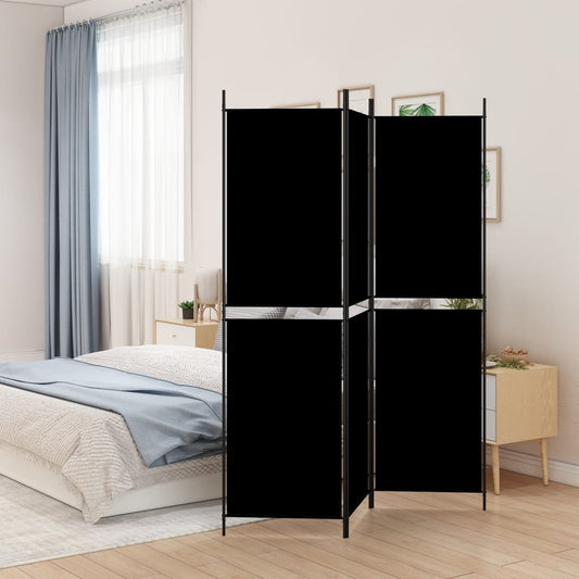 Berkfield 3-Panel Room Divider Black 150x200 cm Fabric
