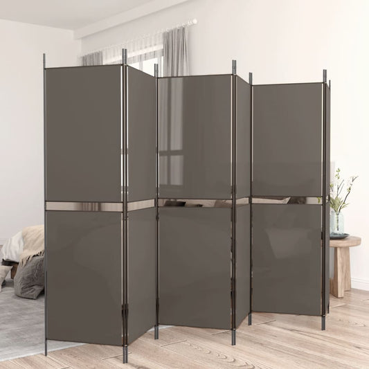 Berkfield 6-Panel Room Divider Anthracite 300x200 cm Fabric