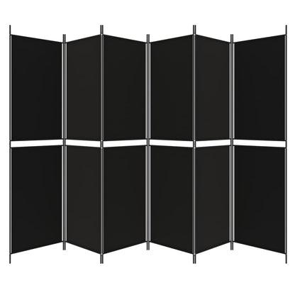 Berkfield 6-Panel Room Divider Black 300x200 cm Fabric