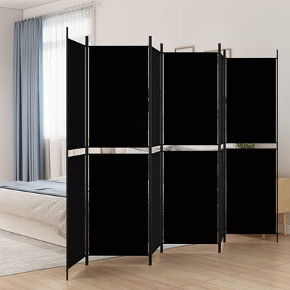 Berkfield 6-Panel Room Divider Black 300x200 cm Fabric