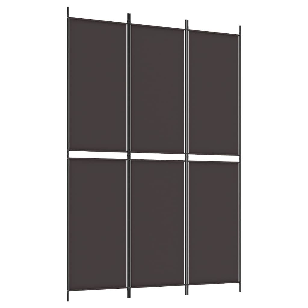 Berkfield 3-Panel Room Divider Brown 150x220 cm Fabric