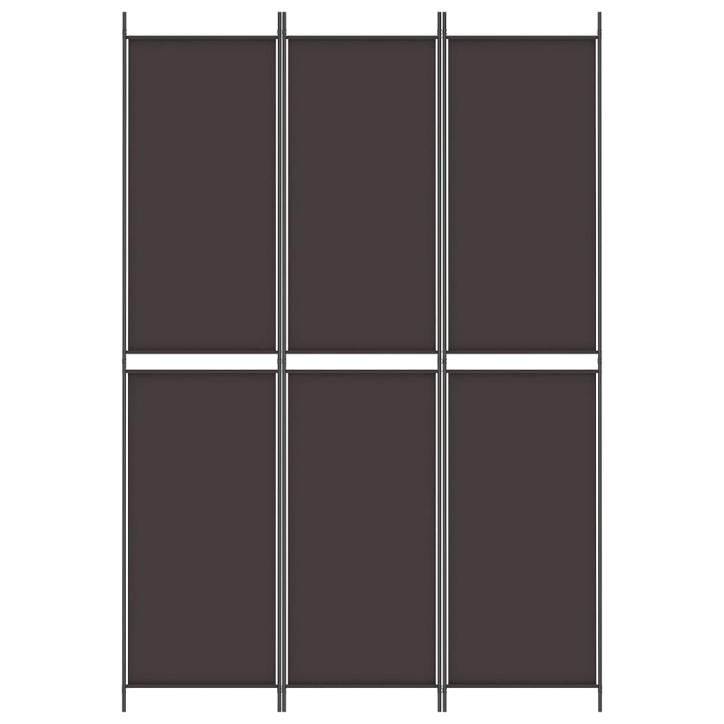 Berkfield 3-Panel Room Divider Brown 150x220 cm Fabric