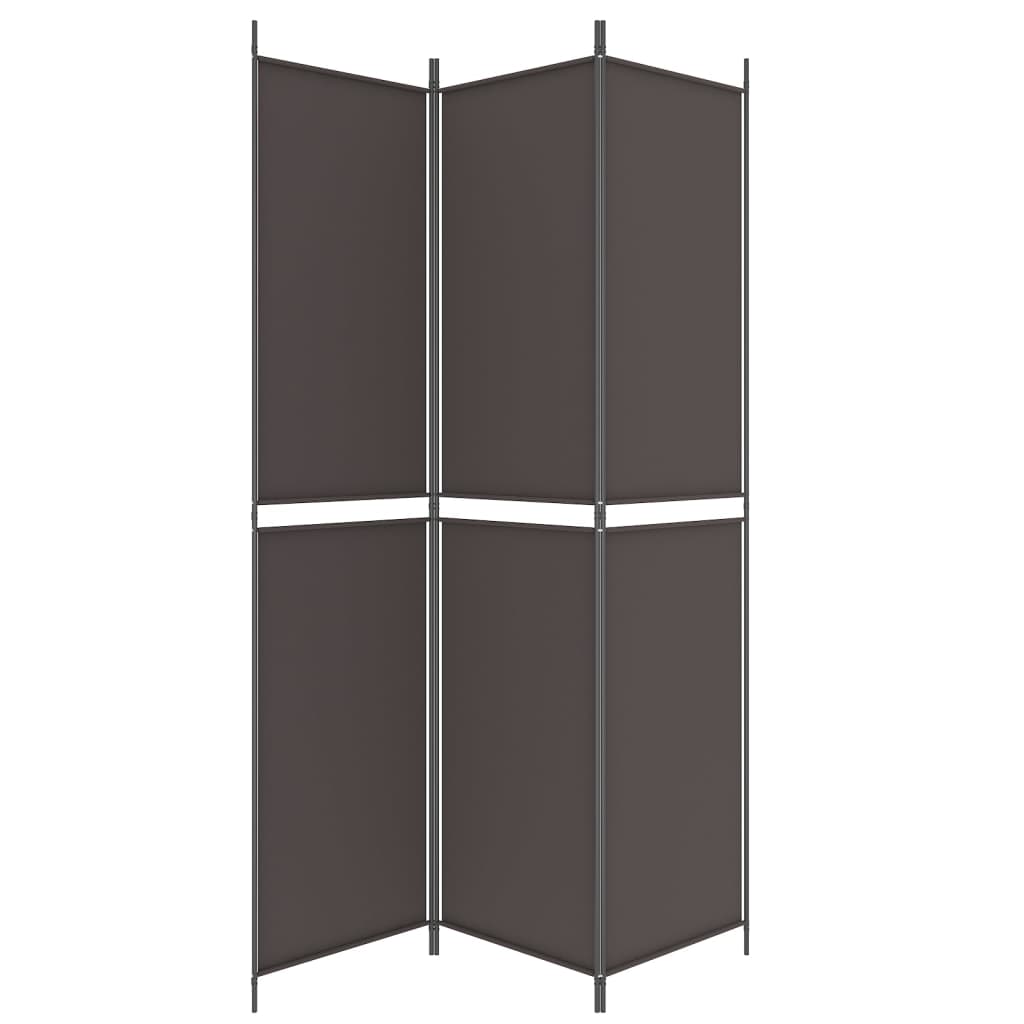 Berkfield 3-Panel Room Divider Brown 150x220 cm Fabric
