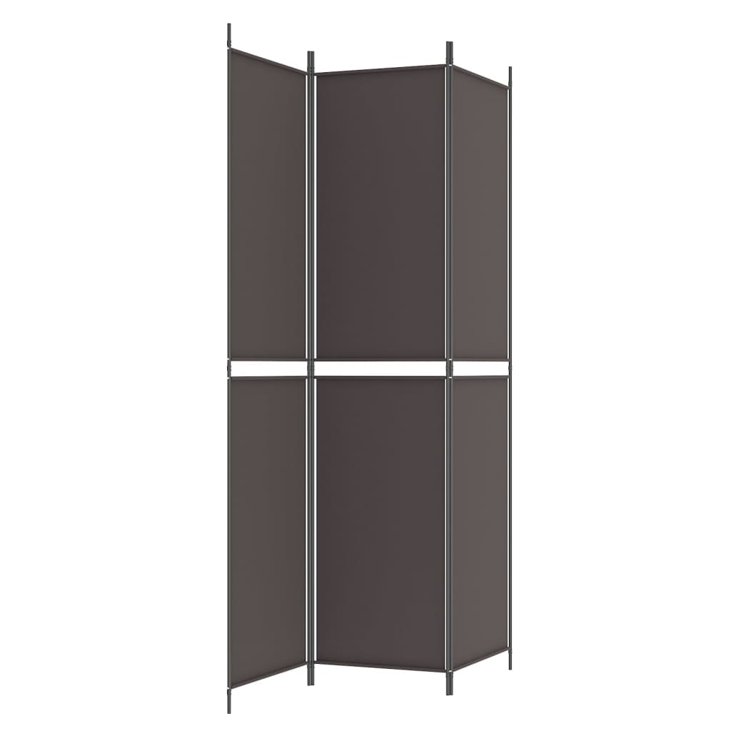 Berkfield 3-Panel Room Divider Brown 150x220 cm Fabric