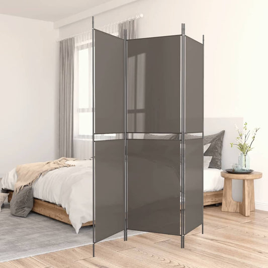 Berkfield 3-Panel Room Divider Anthracite 150x220 cm Fabric