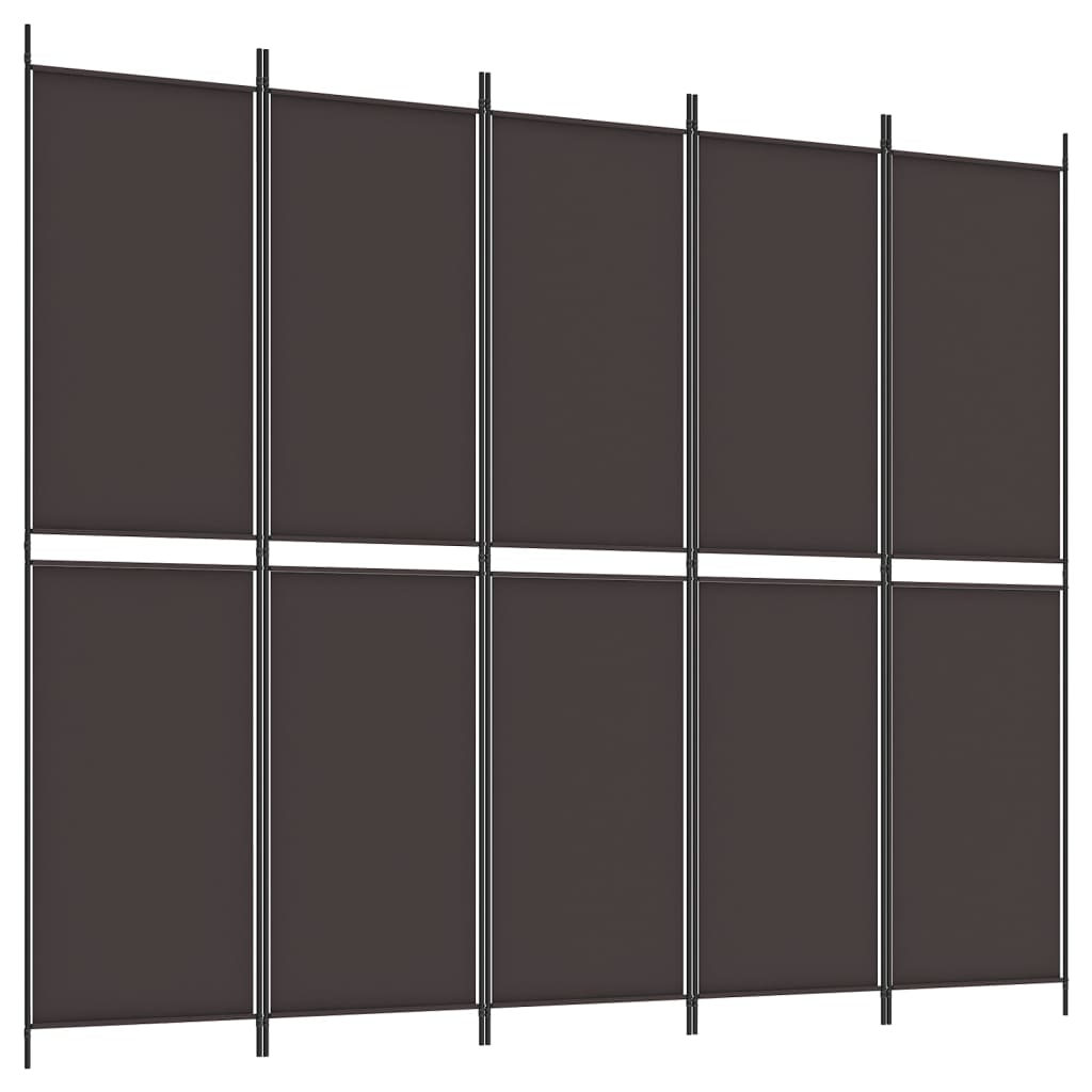 Berkfield 6-Panel Room Divider Brown 300x220 cm Fabric
