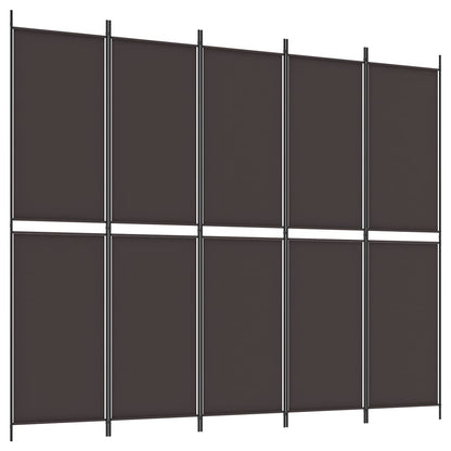 Berkfield 6-Panel Room Divider Brown 300x220 cm Fabric
