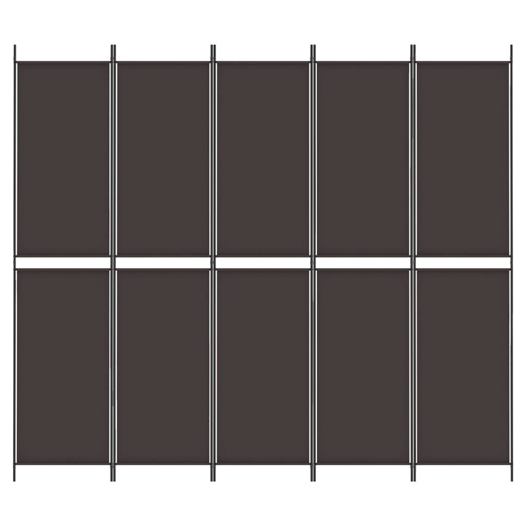 Berkfield 6-Panel Room Divider Brown 300x220 cm Fabric