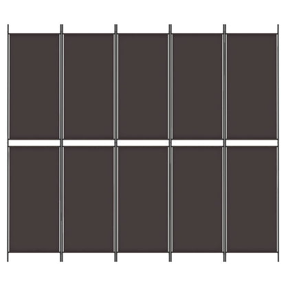 Berkfield 6-Panel Room Divider Brown 300x220 cm Fabric