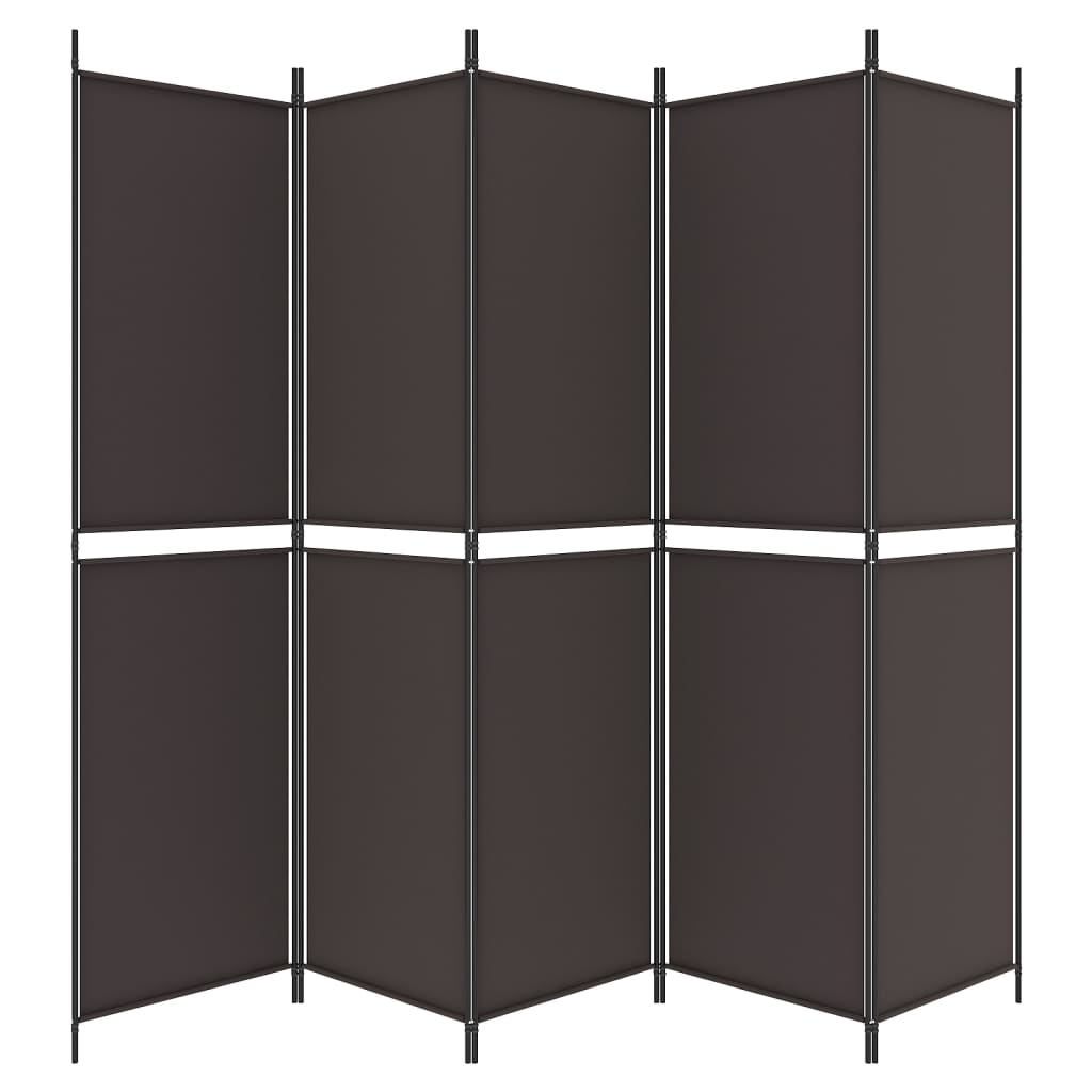 Berkfield 6-Panel Room Divider Brown 300x220 cm Fabric