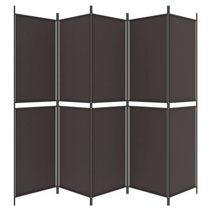 Berkfield 6-Panel Room Divider Brown 300x220 cm Fabric