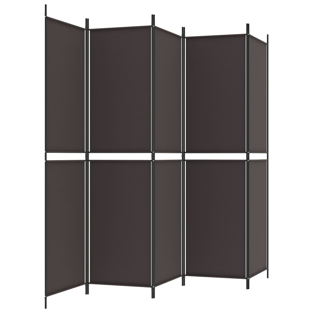 Berkfield 6-Panel Room Divider Brown 300x220 cm Fabric