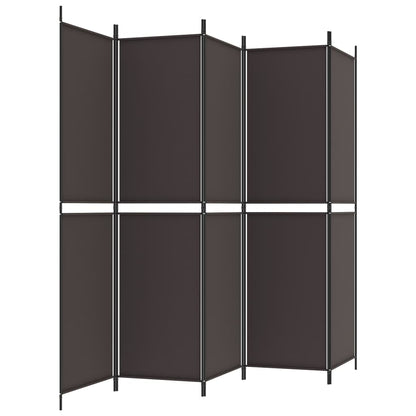 Berkfield 6-Panel Room Divider Brown 300x220 cm Fabric