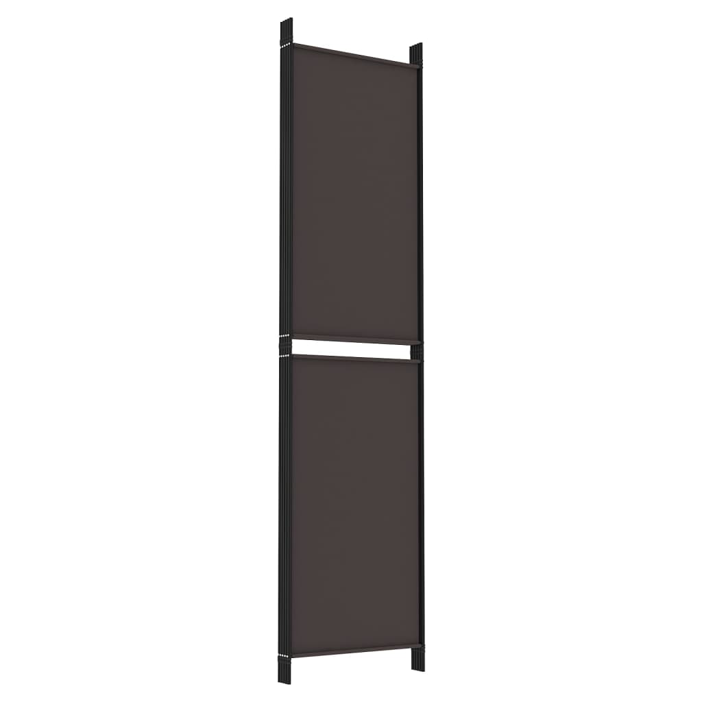 Berkfield 6-Panel Room Divider Brown 300x220 cm Fabric