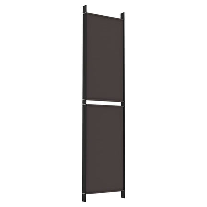 Berkfield 6-Panel Room Divider Brown 300x220 cm Fabric