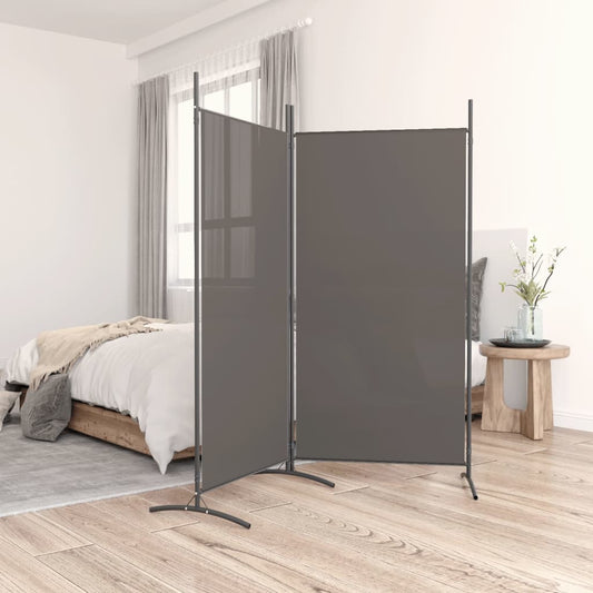 Berkfield 2-Panel Room Divider Anthracite 175x180 cm Fabric