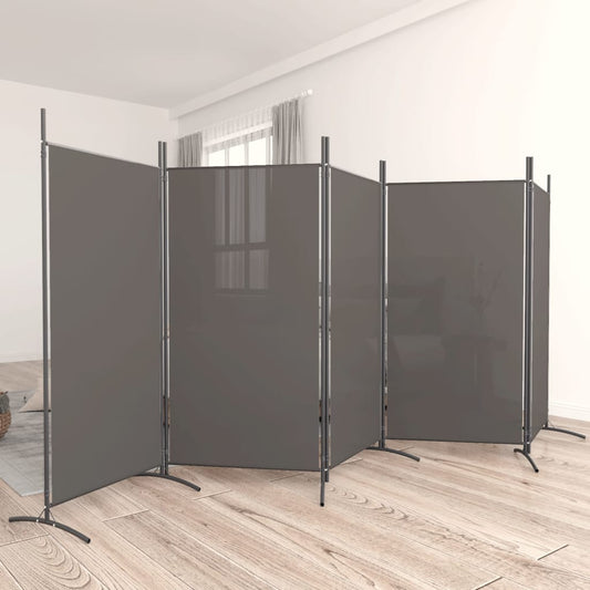 Berkfield 5-Panel Room Divider Anthracite 433x180 cm Fabric