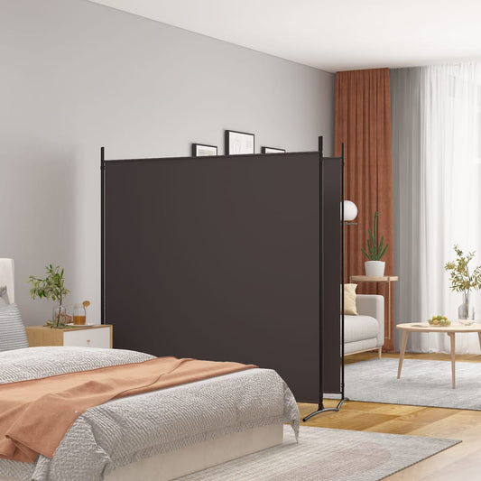 Berkfield 2-Panel Room Divider Brown 348x180 cm Fabric