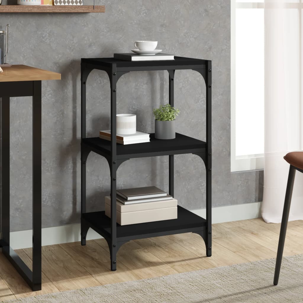 Berkfield Book Cabinet Black 40x33x70.5 cm Engineered Wood and Steel