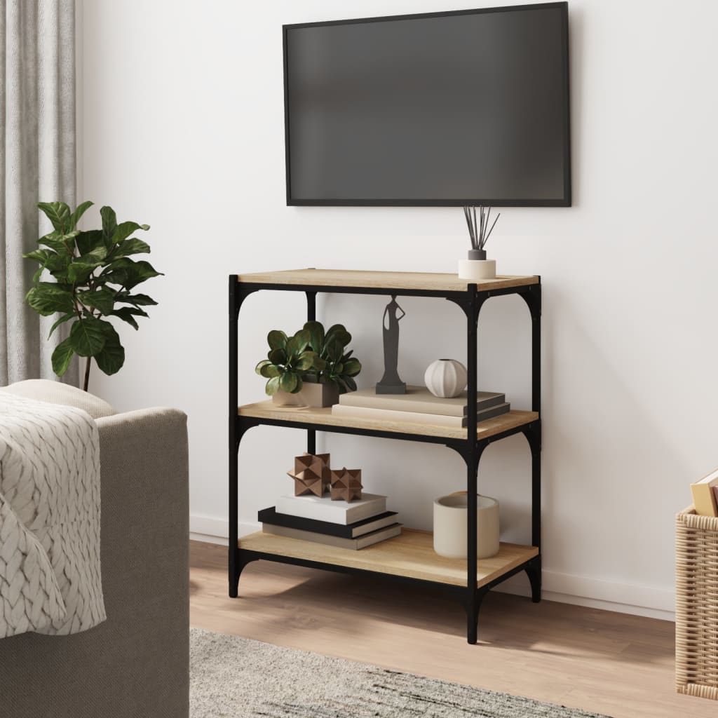Berkfield Book Cabinet Sonoma Oak 60x33x70.5 cm Engineered Wood and Steel
