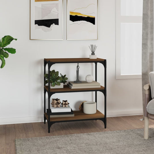 Berkfield Book Cabinet Brown Oak 60x33x70.5 cm Engineered Wood and Steel