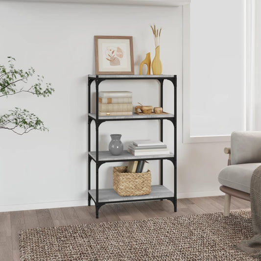 Berkfield Book Cabinet Grey Sonoma 60x33x100 cm Engineered Wood and Steel