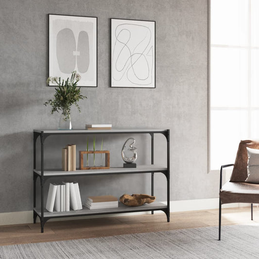 Berkfield Book Cabinet Grey Sonoma 100x33x70.5cm Engineered Wood and Steel
