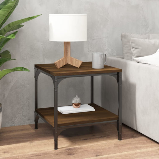 Berkfield Coffee Table Brown Oak 50x50x40 cm Engineered Wood