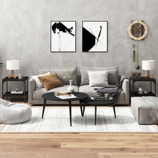 Berkfield Side Tables 2 pcs Black 40x40x40 cm Engineered Wood