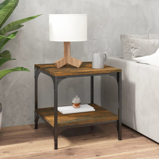 Berkfield Side Table Smoked Oak 40x40x40 cm Engineered Wood