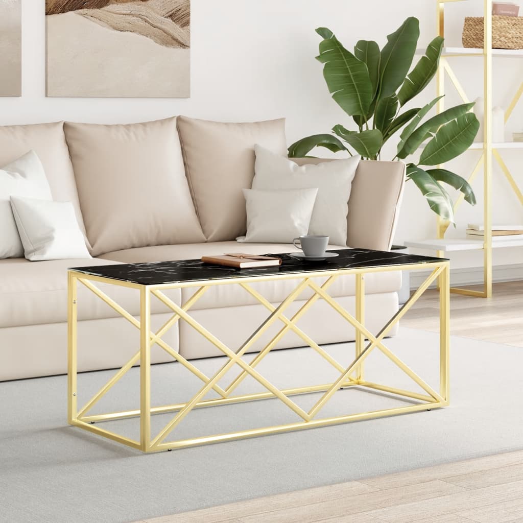 Berkfield Coffee Table 110x45x45 cm Stainless Steel and Glass