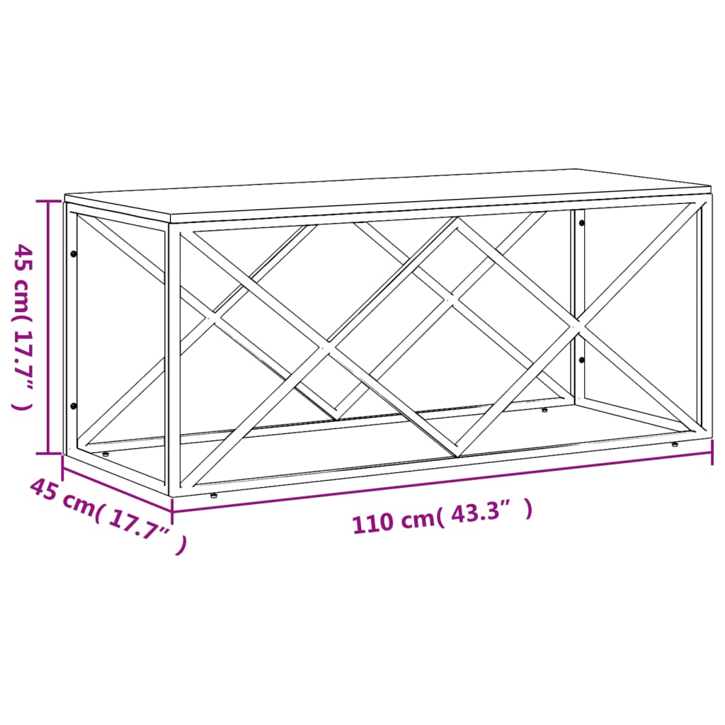 Berkfield Coffee Table Stainless Steel and Solid Wood Acacia