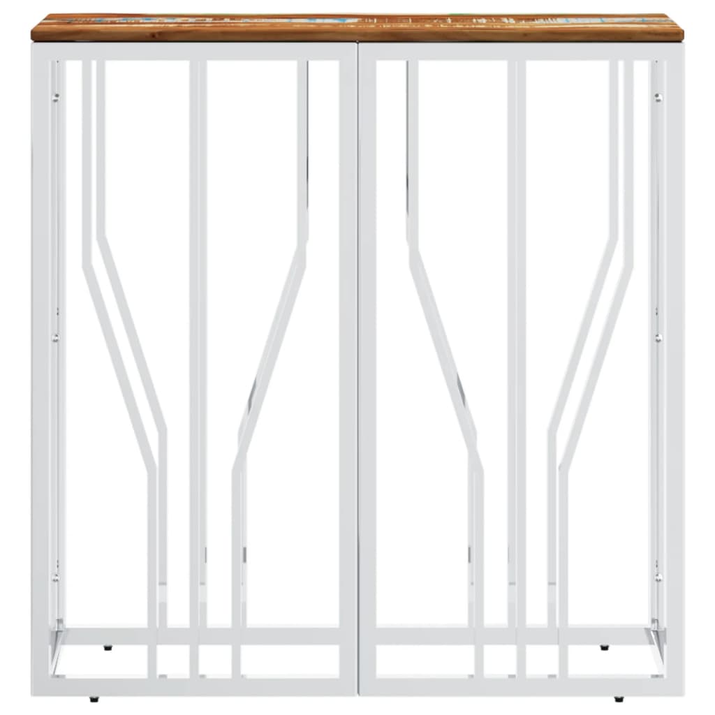 Berkfield Console Table Silver Stainless Steel and Solid Wood Reclaimed