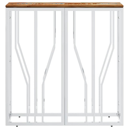 Berkfield Console Table Silver Stainless Steel and Solid Wood Reclaimed