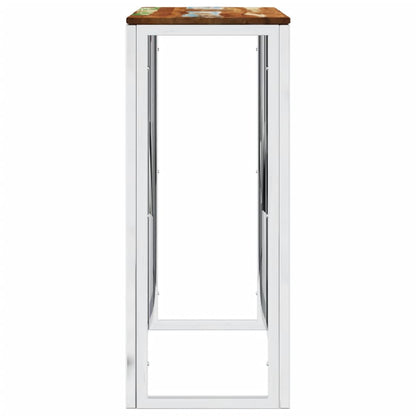 Berkfield Console Table Silver Stainless Steel and Solid Wood Reclaimed