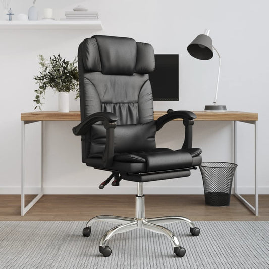 Berkfield Massage Reclining Office Chair Black Faux Leather