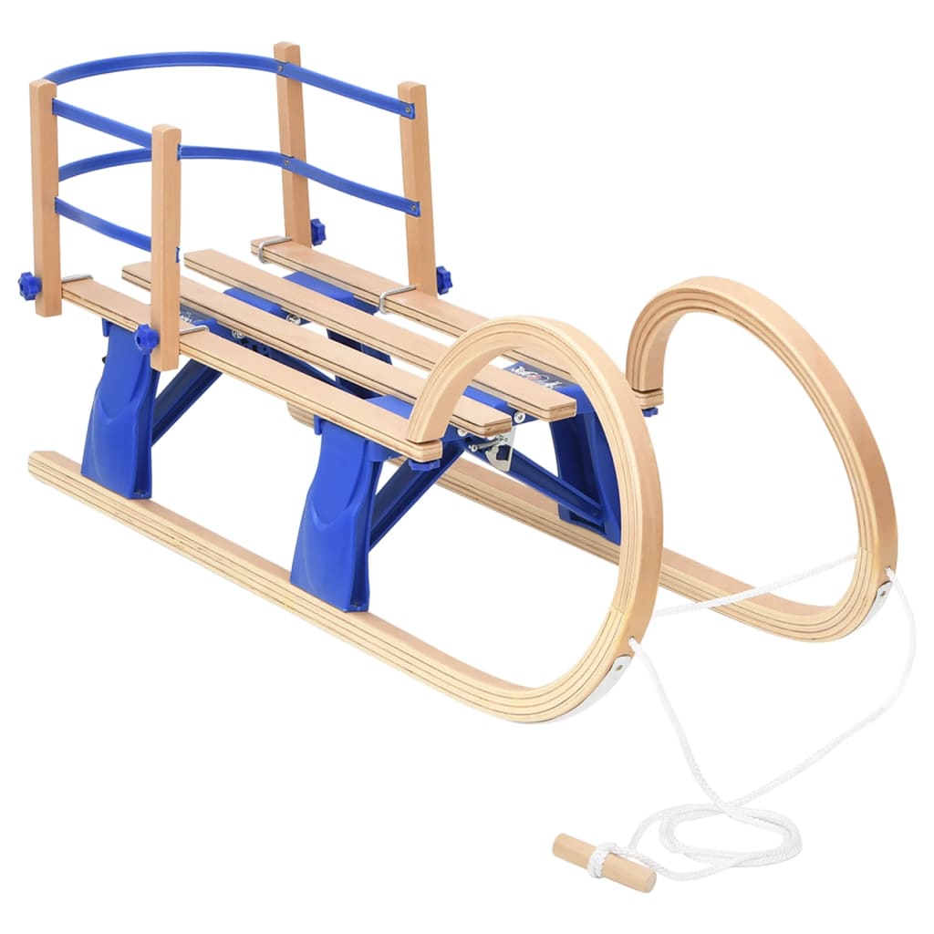 Berkfield Foldable Sledge with Backrest 110 cm Plywood
