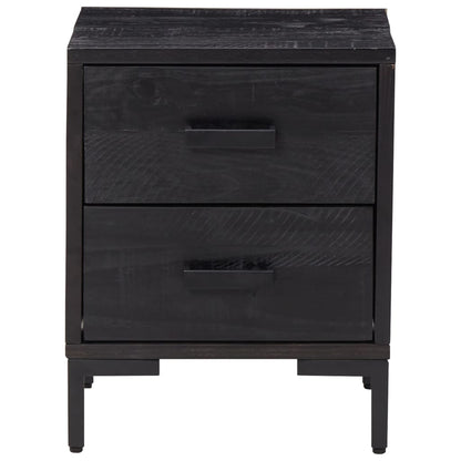 Berkfield Bedside Cabinet Black 36x30x45 cm Solid Pinewood