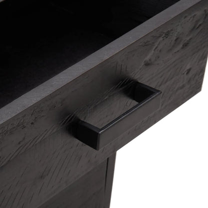 Berkfield Bedside Cabinet Black 36x30x45 cm Solid Pinewood