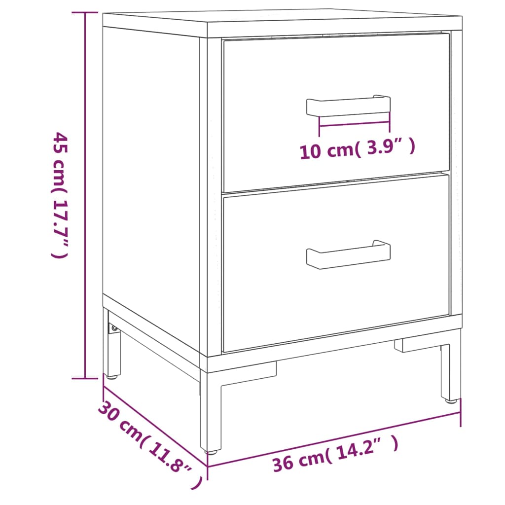 Berkfield Bedside Cabinet Black 36x30x45 cm Solid Pinewood